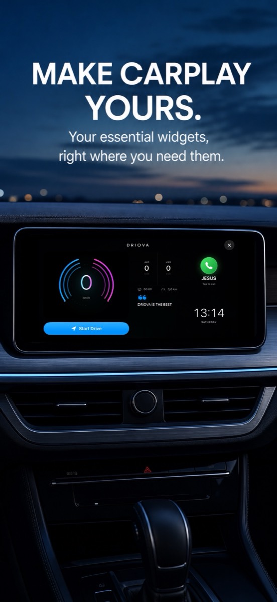 Make CarPlay yours with Driova widgets